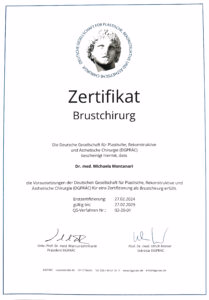 Certified breast surgeon DGPRÄC
